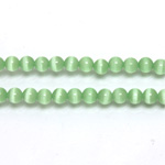 Fiber-Optic Synthetic Bead - Cat's Eye Smooth Round 04MM CAT'S EYE LT GREEN