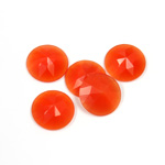 Fiber-Optic Flat Back Cabochon - Rauten Rose Round 11MM CAT'S EYE ORANGE