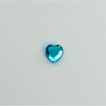 Glass Flat Back Rose Cut Fancy Foiled Stone  - Heart 06MM AQUA