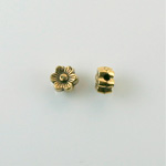 Metalized Plastic Bead - 6-petal Flower 08MM ANTIQUE GOLD