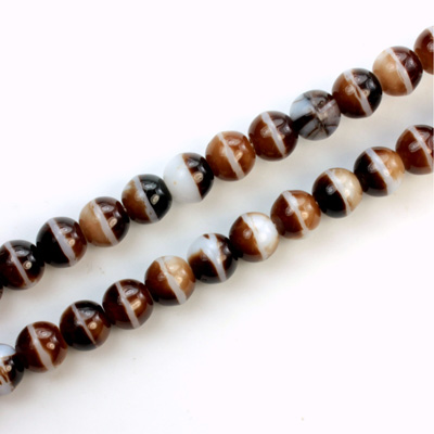 Czech Pressed Glass Bead - Smooth Round 06MM BROWNHORN