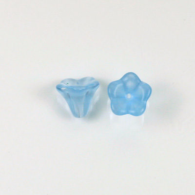 Plastic Flower Bead with Hole 10x6MM SATIN LT SAPPHIRE