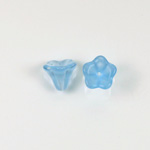 Plastic Flower Bead with Hole 10x6MM SATIN LT SAPPHIRE