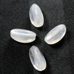 Plastic Bead - Color Lined Smooth Beggar 17x9MM CRYSTAL QUARTZ