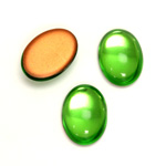 Glass Medium Dome Foiled Cabochon - Oval 18x13MM PERIDOT