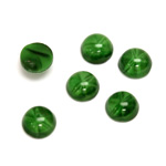 Glass Medium Dome Lampwork Cabochon - Round 09MM STAR EMERALD