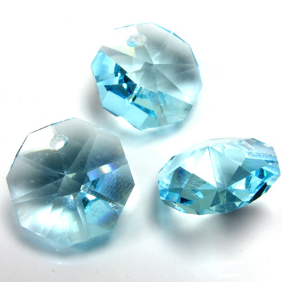 Preciosa Crystal Chandelier Pendant - Octagon 2571 (1-Hole) 14MM AQUA BOHEMICA