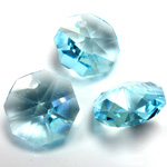 Preciosa Crystal Chandelier Pendant - Octagon 2571 (1-Hole) 14MM AQUA BOHEMICA