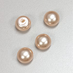 Glass High Dome Cabochon Pearl Dipped - Round 12MM LT ROSE