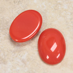 Glass Medium Dome Opaque Cabochon - Oval 25x18MM CORALLINE