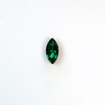 Glass Point Back Foiled Tin Table Cut (TTC) Stone - Navette 06x3MM EMERALD