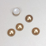 Glass Medium Dome Cabochon Pearl Spray Finish - Round 09MM LT BROWN