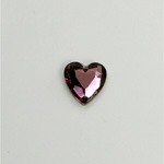 Glass Flat Back Rose Cut Fancy Foiled Stone  - Heart 09x8MM AMETHYST