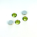 Plastic Flat Back Foiled Rose Cut Rhinestone - Round 07MM OLIVINE