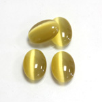 Fiber-Optic Cabochon - Oval 14x10MM CAT'S EYE LT BROWN