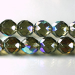 Czech Glass Fire Polish Bead - Round 12MM BLACK DIAMOND AB