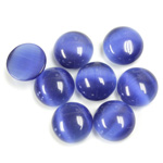 Fiber-Optic Cabochon - Round 10MM CAT'S EYE BLUE