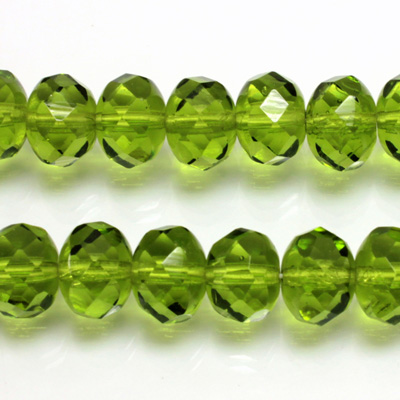 Czech Glass Fire Polish Bead - Rondelle Donut 11x7MM OLIVENE