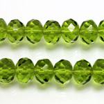 Czech Glass Fire Polish Bead - Rondelle Donut 11x7MM OLIVENE