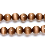 Fiber-Optic Synthetic Bead - Cat's Eye Smooth Round 08MM CAT'S EYE BROWN