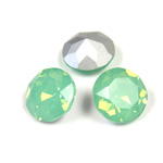 Cut Crystal Point Back Dentelle Foiled - Round 10MM OPAL GREEN