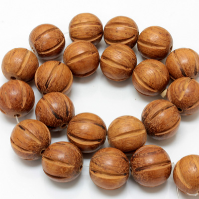Wood Bead - Grooved Fancy Round 20MM BAYONG