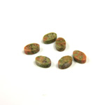 Gemstone Flat Back Flat Top Straight Side Stone - Oval 06x4MM EPIDOTE