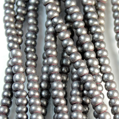 Preciosa Czech Glass Seed Bead - Round 06/0 TERRA COATED JET PEARL 28918