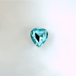 Glass Point Back Foiled Tin Table Cut (TTC) Stone - Heart 06x5MM AQUA