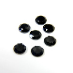 Gemstone Flat Back Stone with Faceted Top and Table - Round 07MM BLACK ONYX