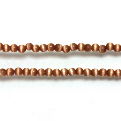 Fiber-Optic Synthetic Bead - Cat's Eye Smooth Round 03MM CAT'S EYE BROWN