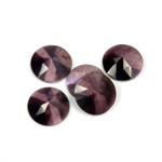 Fiber-Optic Flat Back Cabochon - Rauten Rose Round 11MM CAT'S EYE PURPLE
