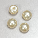 Glass High Dome Cabochon Pearl Dipped - Round 14MM WHITE