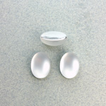 Plastic Flat Back Foiled Cabochon - Oval 14x10MM MATTE CRYSTAL