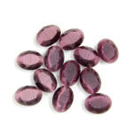 Fiber-Optic Flat Back Stone with Faceted Top and Table - Oval 08x6MM CAT'S EYE PURPLE