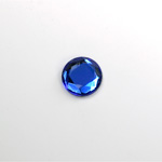 Glass Flat Back Rose Cut Fancy Foiled Stone - Round 09MM SAPPHIRE