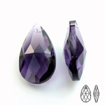 Chinese Cut Crystal Pendant - Pear 28x17MM VIOLET