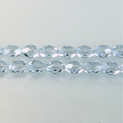 Czech Glass Fire Polish Bead - Oval 07x5MM LT SAPPHIRE