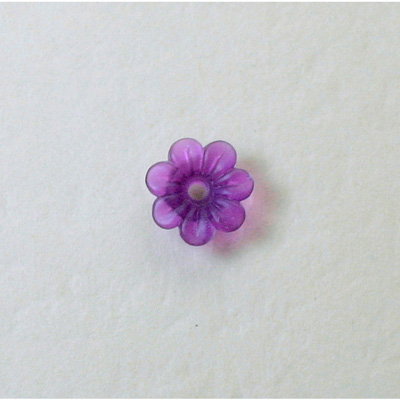 Plastic Flower with Center Hole - Round 10MM MATTE AMETHYST