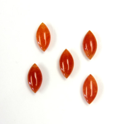 Gemstone Flat Back Cabochon - Navette 10x5MM QUARTZ DYED #20 LT CORNELIAN