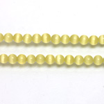 Fiber-Optic Synthetic Bead - Cat's Eye Smooth Round 04MM CAT'S EYE YELLOW