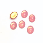 Glass Medium Dome Foiled Cabochon - Oval 10x8MM OPAL ROSE