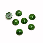 Glass Medium Dome Lampwork Cabochon - Round 07MM STAR EMERALD