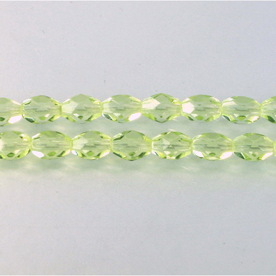 Czech Glass Fire Polish Bead - Oval 07x5MM JONQUIL