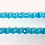 Fiber Optic Synthetic Cat's Eye Bead - Round Faceted 06MM CAT'S EYE AQUA