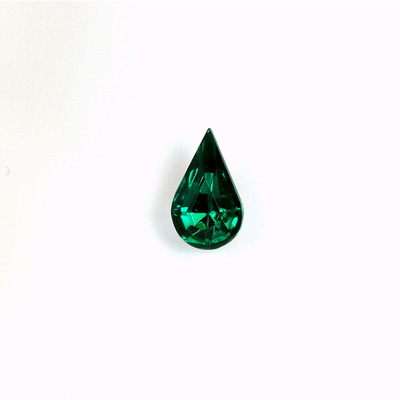 Glass Point Back Foiled Tin Table Cut (TTC) Stone - Pear 06x3.6MM EMERALD