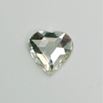 Glass Flat Back Rose Cut Fancy Foiled Stone  - Heart 16x15MM CRYSTAL