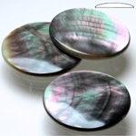 Shell Flat Back Cabochon - Round 25MM BLACK TAHITI PEARL