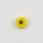 Plastic Carved No-Hole Flower - Daisy 11MM YELLOW with BROWN Center