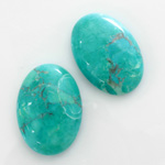 Gemstone Cabochon - Oval 25x18MM HOWLITE DYED CHINESE TURQ